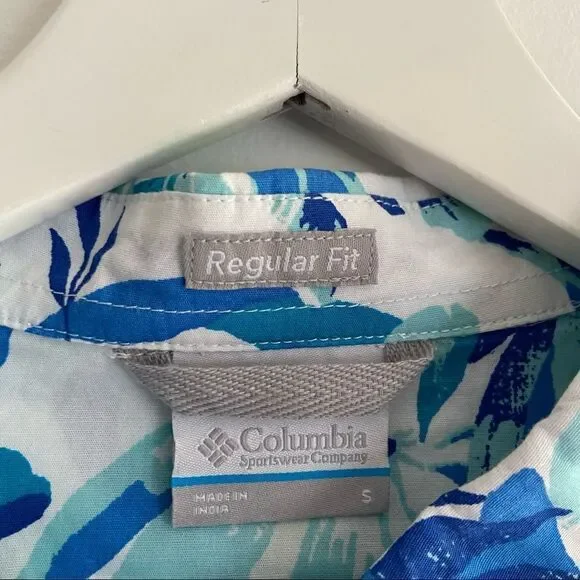 NWOT Columbia Men's Rapid Rivers Blue Floral Short Sleeve Shirt Small - Picture 8 of 10